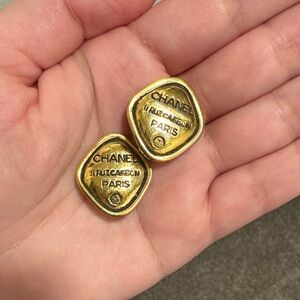 CHANEL Gold Clip-On Earrings